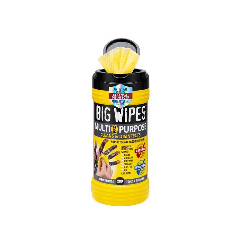 Big Wipes - Multi-Purpose Pro+ Antiviral Wipes (Tub 80)