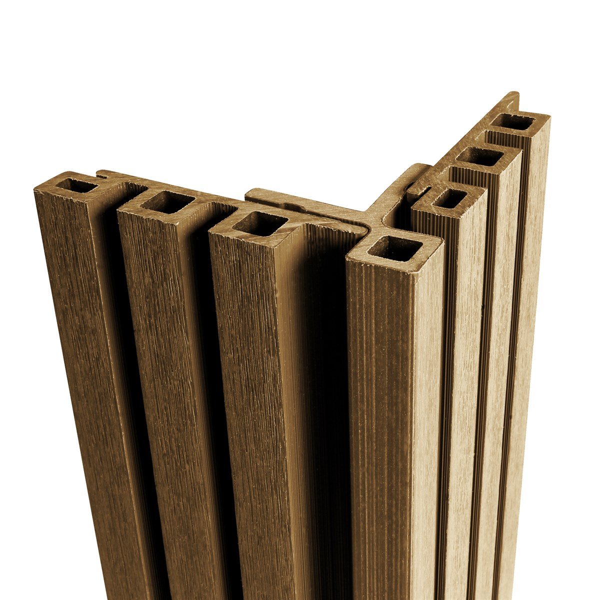 Ecoscape Forma - Spiced Oak Composite Slatted Cladding Corner Trim | IMS
