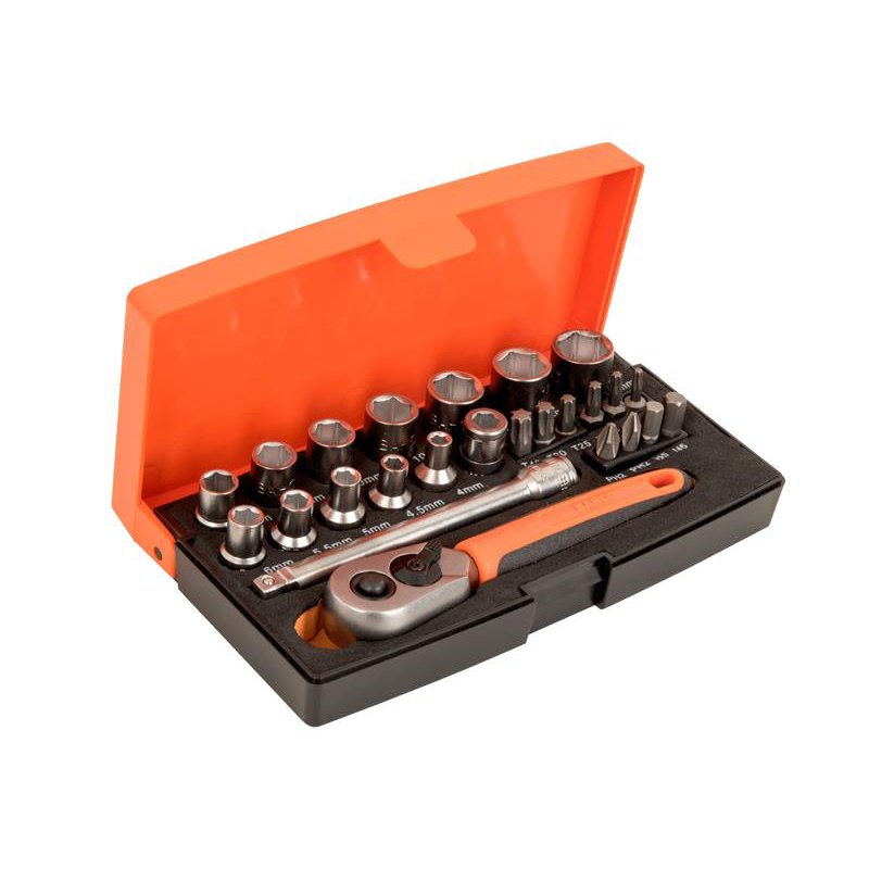 Bahco SL25 1/4in Drive Socket Set, 25 Piece IMS