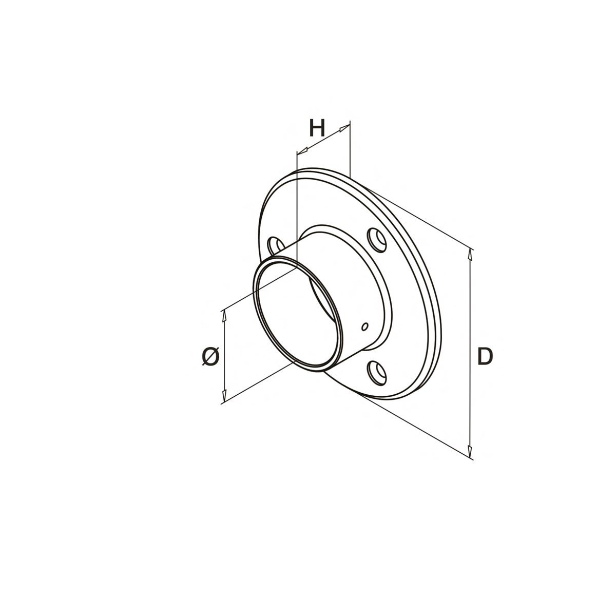 Eazypost External Handrail Wall Flange | IMS