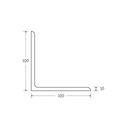 100 x 100 x 10mm - 6m Mild Steel Angles - BSEN10025-2 S275JR