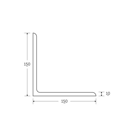 150 x 150 x 10mm - 6m Mild Steel Angles - BSEN10025-2 S275JR