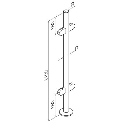 Pre-Assembled Middle Post with Radiused End Cap