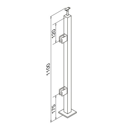 Pre-Assembled Square End Post with Adjustable Saddle