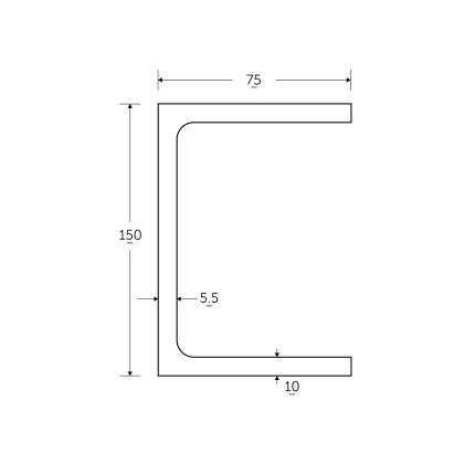 150 x 75 x 18KG Parallel Flange Channels - BSEN10025-2 S275JR