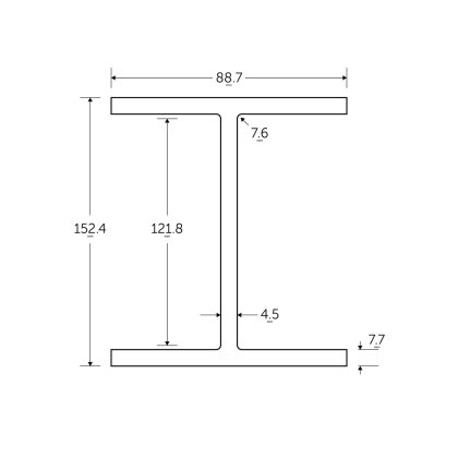 152 x 89 x 16KG Universal Beam - BSEN10025-2 S355J0