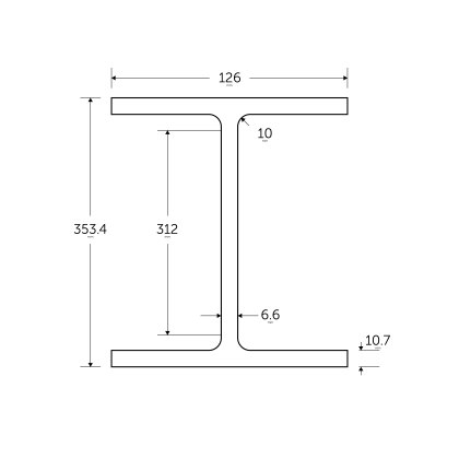 356 x 127 x 39KG Universal Beam - BSEN10025-2 S355J0