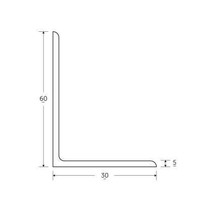 60 x 30 x 5mm - 6m Mild Steel Angles - BSEN10025-2 S275JR