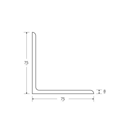 75 x 75 x 8mm - 6m Mild Steel Angles - BSEN10025-2 S275JR