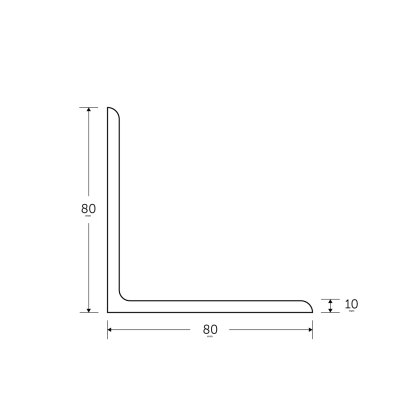 80 x 80 x 10mm - 6m Mild Steel Angles - BSEN10025-2 S275JR
