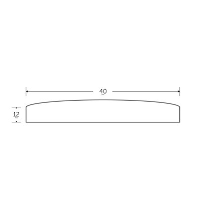 40 x 12mm - 6m Convex Half Round - BSEN10025-2 S275JR