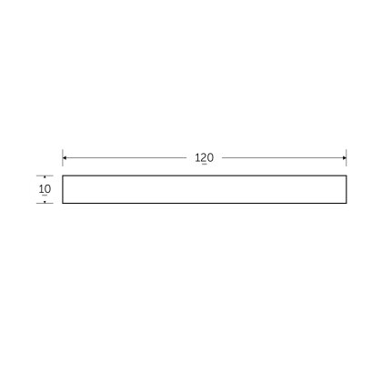 120 x 10mm - 6m Black Flats Light - BSEN10025-2 S275JR