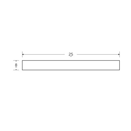 25 x 8mm - 6m Black Flats Light - BSEN10025-2 S275JR