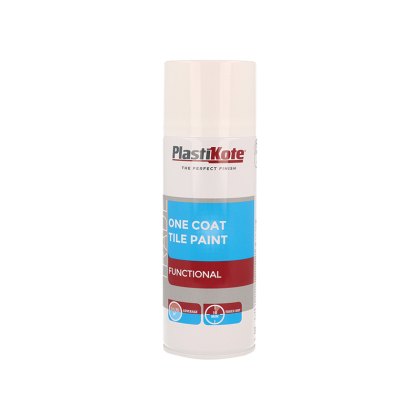 PlastiKote - Trade One Coat Spray Tile Paint Gloss White 400ml