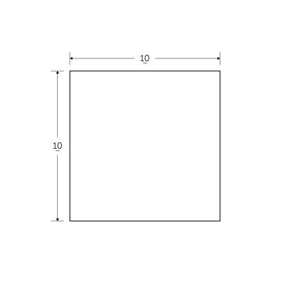 10 x 10mm - 6m Black Solid Squares - BSEN10025-2 S275JR