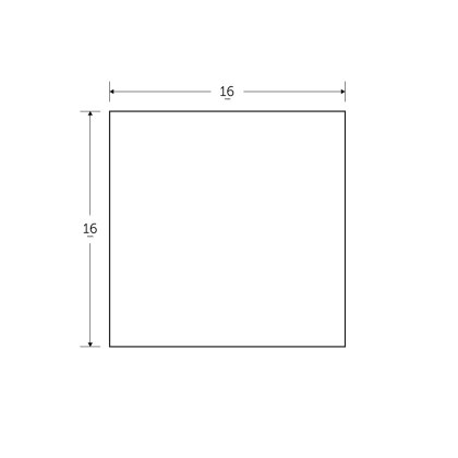 16 x 16mm - 6m Black Solid Squares - BSEN10025-2 S275JR