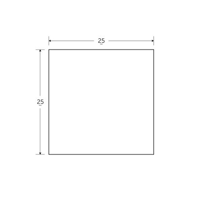 25 x 25mm - 6m Black Solid Squares - BSEN10025-2 S275JR
