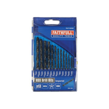 Faithfull - HSS Drill Bit Set of 13 1/16-1/4 x 1/64