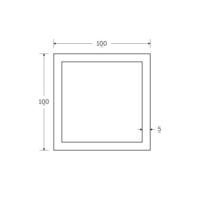100 x 100 x 5mm - 7.5m Square Hollow Section - BSEN10219