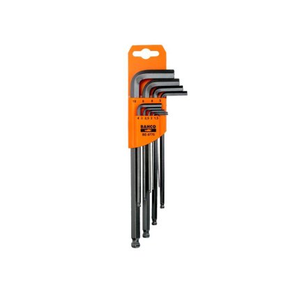 Bahco - BE-9770 Metric Long Ball End Hex L-Key Set, 9 Piece