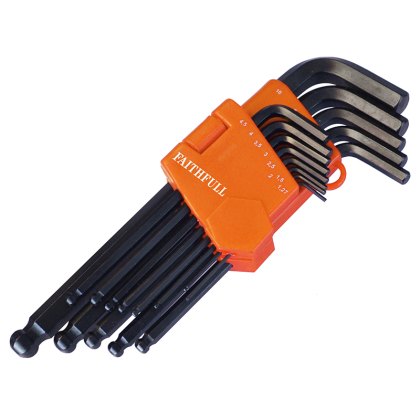 Faithfull - Metric Ball End Long Arm Hexagon Key Set, 13 Piece Faithfull - Metric Ball End Long Arm Hexagon Key Set, 13 Piece