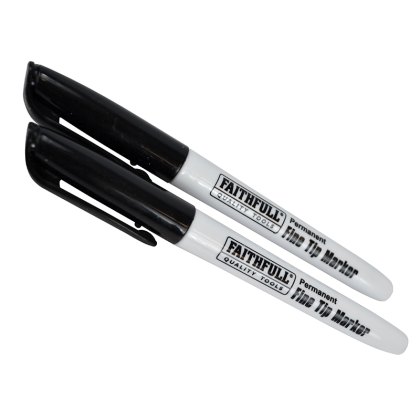 Faithfull - Fibre Tip Marker Pen Black (Pack 2) Faithfull - Fibre Tip Marker Pen Black (Pack 2)
