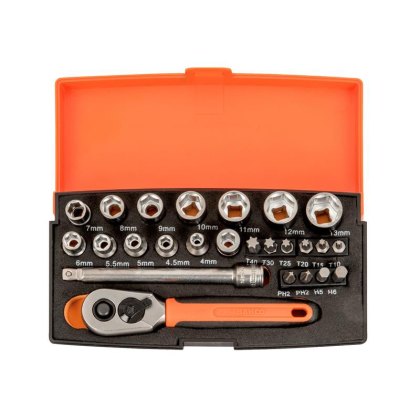 Bahco - SL25 1/4in Drive Socket Set, 25 Piece Bahco - SL25 1/4in Drive Socket Set, 25 Piece