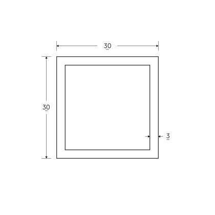 30 x 30 x 3mm Square Hollow Section - BSEN10219 S235JR
