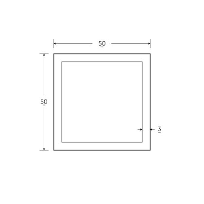 50 x 50 x 3mm Square Hollow Section - BSEN10219 S235JR