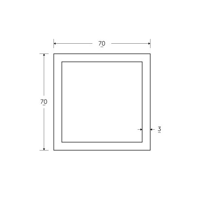 70 x 70 x 3mm - 7.5m Square Hollow Section - BSEN10219 S235JR