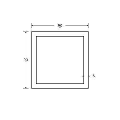 90 x 90 x 5mm Square Hollow Section - BSEN10219 S235JR