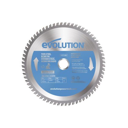 Evolution - Thin Steel Cutting Mitre Saw Blade 185 x 20mm x 68T Evolution - Thin Steel Cutting Mitre Saw Blade 185 x 20mm x 68T