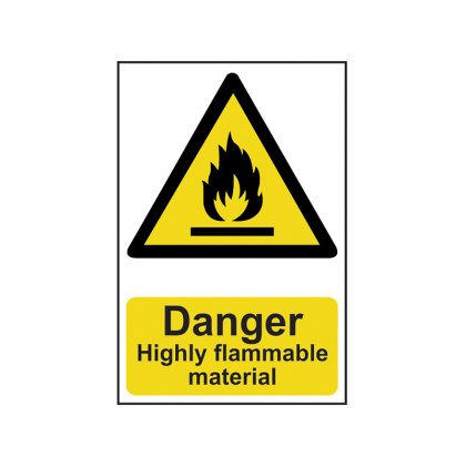 Scan - Danger Highly Flammable Material - PVC Sign 200 x 300mm Scan - Danger Highly Flammable Material - PVC Sign 200 x 300mm