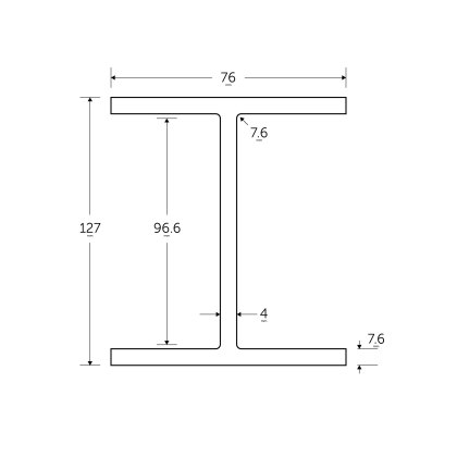 127 x 76 x 13KG Universal Beam Red Primer Painted - BSEN10025-2 S355J0
