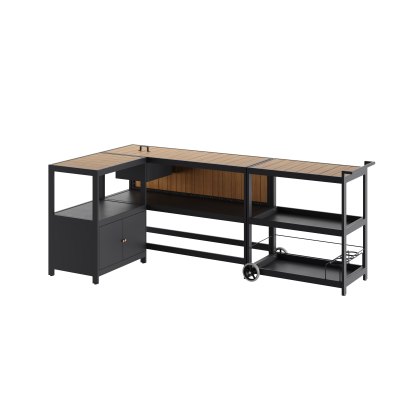 Ecoscape Outdoor Kitchen - Oak Set of 3 Units & Covers Oak