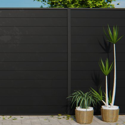 DuraPost Sleek® Aluminium Privacy Panel (Pack of 4) 1.82m - Black DuraPost Sleek® Aluminium Privacy Panel (Pack of 4) 1.82m - Black