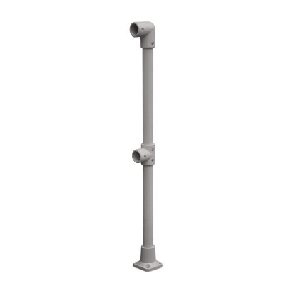 GRP End Post - Pedestal Base - Grey (RAL 7036)
