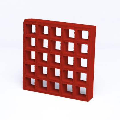38mm Open Mesh Gritted GRP Grating - 3660mm x 1220mm - Red - RAL 3020 38mm Open Mesh Gritted GRP Grating - 3660mm x 1220mm - Red - RAL 3020