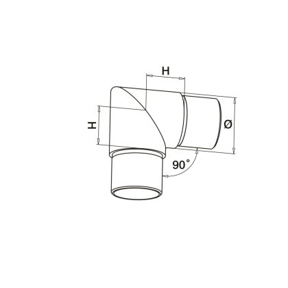 Eazypost 90 Degree Acute Elbow - 316/Matt Black PPC