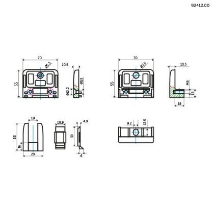Eazypost Large Square 12-17.5mm Glass Clamp - 316/Matt Black PPC Eazypost Large Square 12-17.5mm Glass Clamp - 316/Matt Black PPC