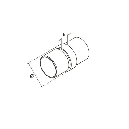 Eazypost Tube Connector - 316/Matt Black PPC