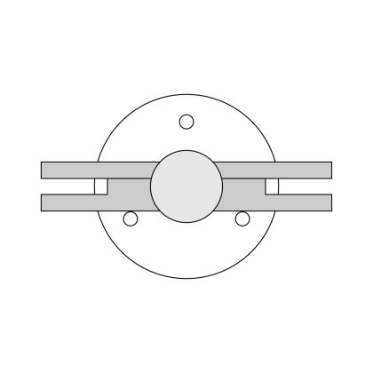 Pre-Assembled Glass Balustrade Round Middle Post with Radiused End Cap - 316/Matt Black PPC
