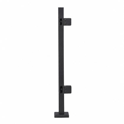 Pre-Assembled Glass Balustrade Square Corner Post with End Cap - 316/Matt Black PPC Pre-Assembled Glass Balustrade Square Corner Post with End Cap - 316/Matt Black PPC