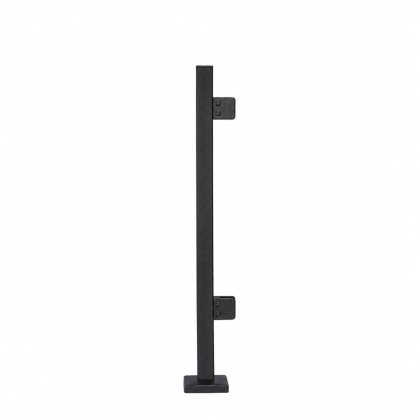 Pre-Assembled Glass Balustrade Square End Post with End Cap - 316/Matt Black PPC Pre-Assembled Glass Balustrade Square End Post with End Cap - 316/Matt Black PPC