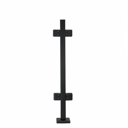 Pre-Assembled Glass Balustrade Square Middle Post with End Cap - 316/Matt Black PPC Pre-Assembled Glass Balustrade Square Middle Post with End Cap - 316/Matt Black PPC