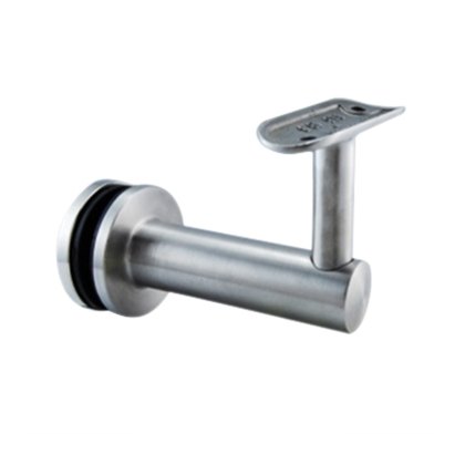 Offset Angled Glass Bracket with Fixed Saddle for 48mm Handrail - Grade 316 Offset Angled Glass Bracket with Fixed Saddle for 48mm Handrail - Grade 316