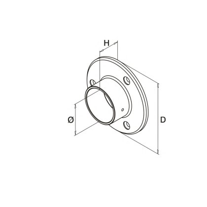 Eazypost External Handrail Wall Flange