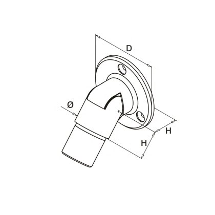 Articulated Wall Connector For 42.4mm x 2mm Handrail