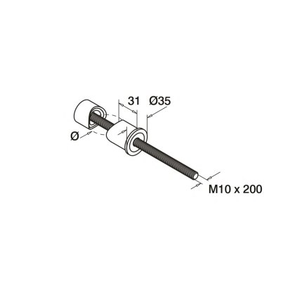 Slab Post Bracket 200mm with M10 Thread