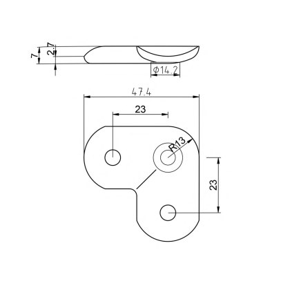 Eazypost Corner Saddle to suit 42mm Handrail